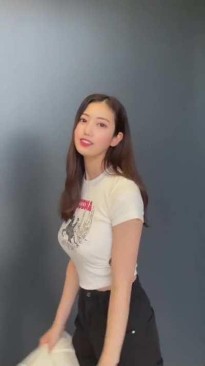 Japanese girl in a white tshirt