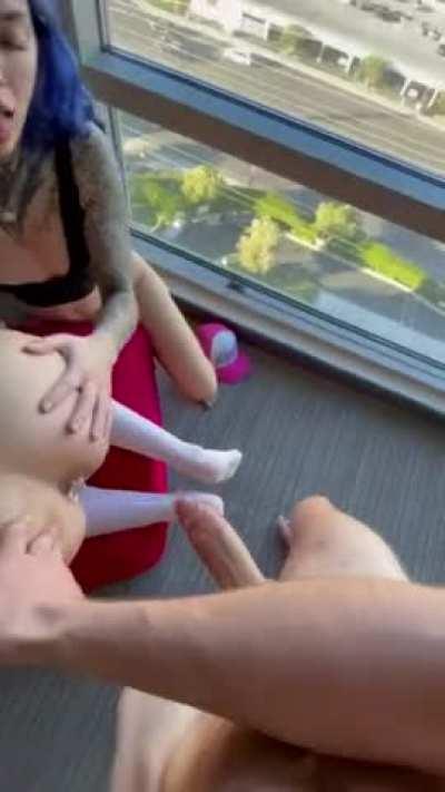 Getting facefucked and fucked with the help of my girlfriend