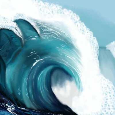 I decided to illustrate the sea wave, because I believe some of you miss summer and the sea☀️