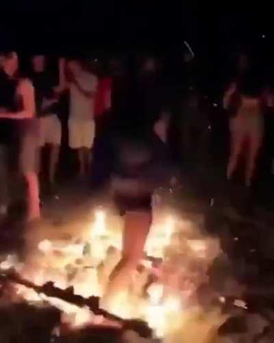 To jump over bonfire