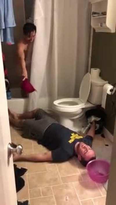 Dumping ice water on a friend in the shower, WCGW?