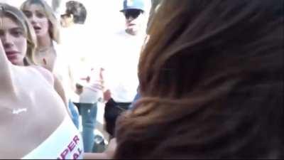 at a White out party