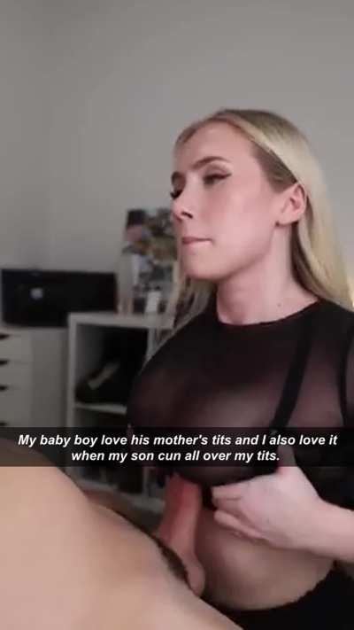 My baby boy love his mother's tits