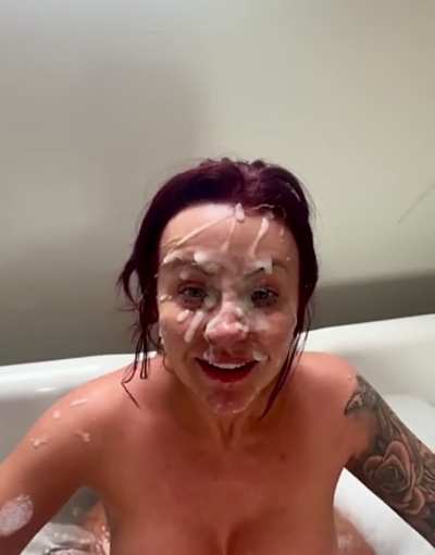 She did his cumshot justice like a good slut and showed it off afterwards