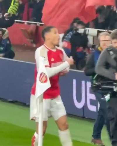 Saliba celebrating - one of us