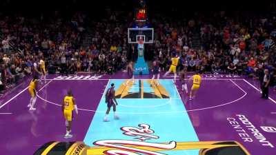 [Highlight] Suns give up 3 offensive rebounds in one possession; LeBron finds Cam Reddish for the 3