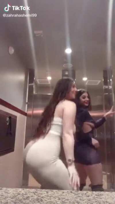 Her sister in the background