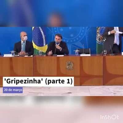 Bolsonaro e suas pérolas sobre a pandemia.( infelizmente houve um corte para adaptar os risos)