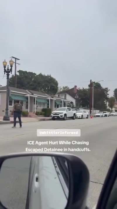 ICE Agent tears his ACL while chasing escaped detainee.