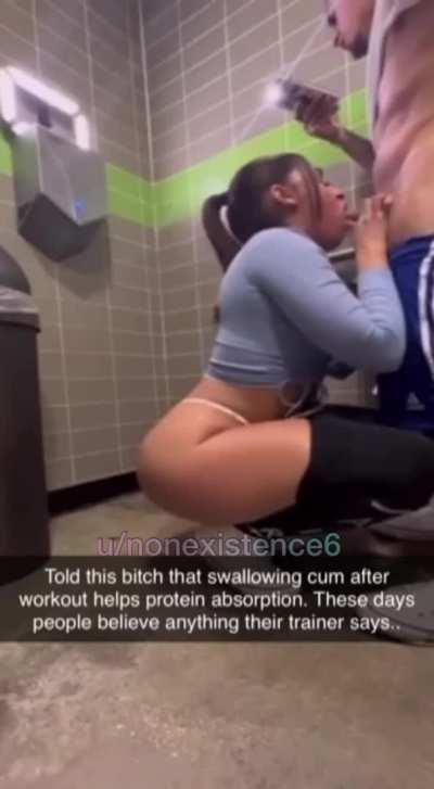 Sucking cock after workout [F]