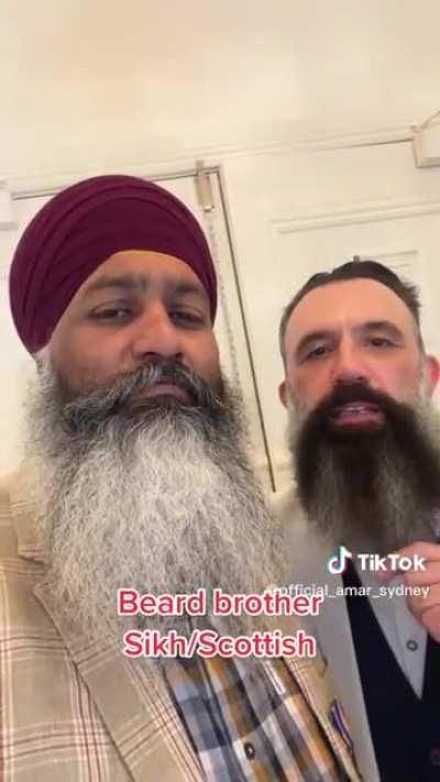 Sikh & Scottish man compare beards