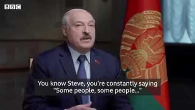 A little reminder of why you don't tangle with Big daddy Luka -- when he flips the switch from amiable Potato man to the dictatorial president-for-life who can stomp in and negotiate between characters likes of Putin and Prigo. [Also the source of the fam