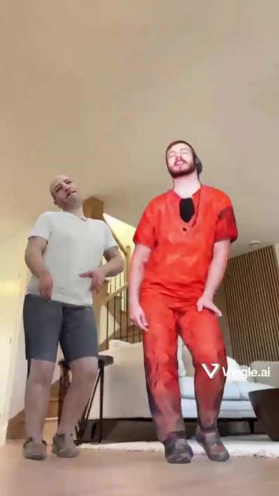 Callum dancing with his best friend