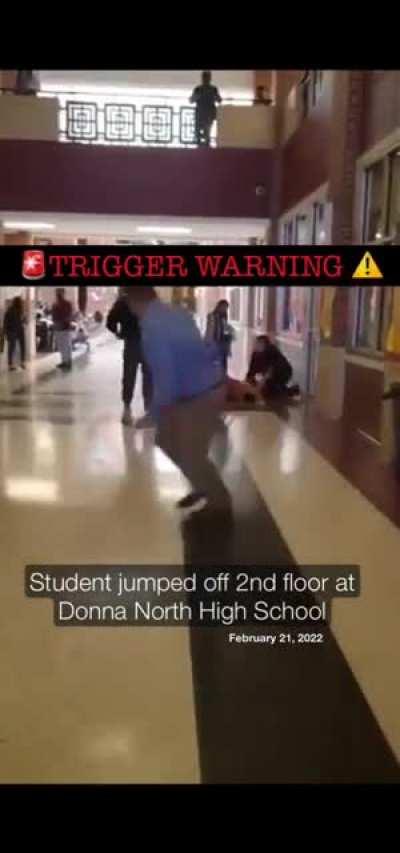 Kid jumps from second floor