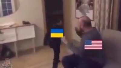 Meme making the rounds on Russian social media about the Ukrainian conflict