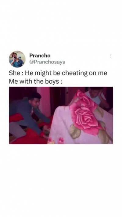 Guys practicing for the important day