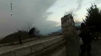 FSA 2nd Coastal Division fighters wear GoPros during an assault on SAA hilltop positions - Village of Kilz, Jabal Turkmen - 2016