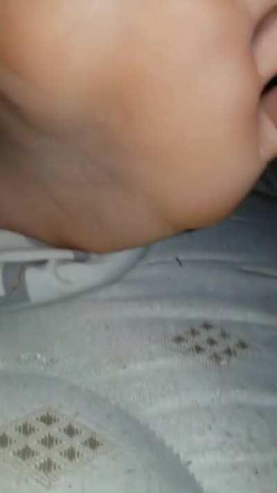 Cousin Vanessa was passed out after her long day of work at McDonald’s.