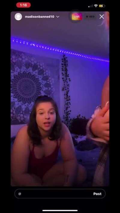 Madisonbanned10 Tits with no bra on and bestfriend plays with them