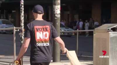 Vote No rally turns ugly in Adelaide's CBD