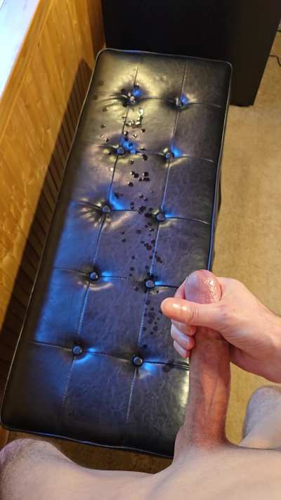 Spraying more huge ropes of cum from my huge cock