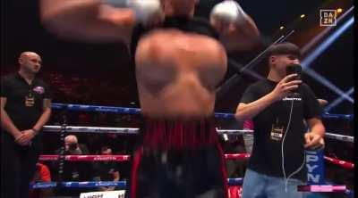 Flashing tits after boxing match win