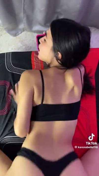 She's throwing it back 