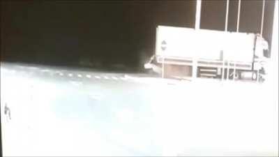 Crashing into the back of a stopped truck