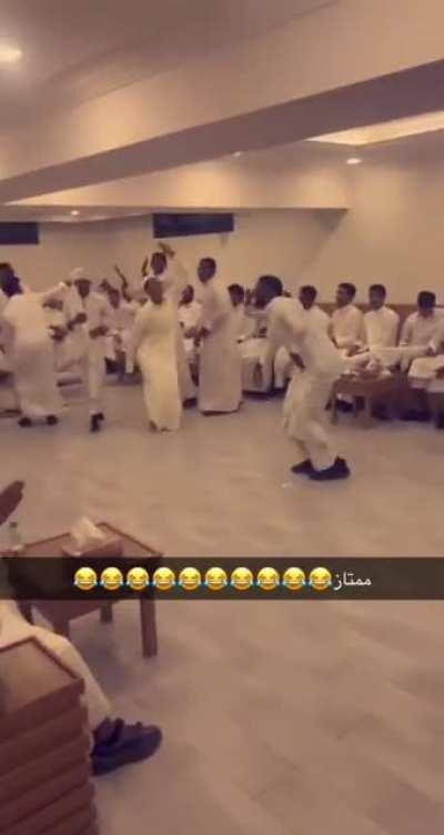 Doing a sick backflip while dancing in a wedding