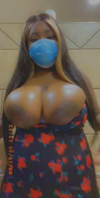 In the bathroom being naughty hoping you walk in 😊