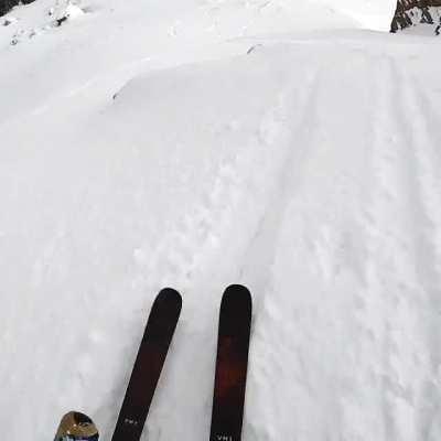 POV of my Kings and Queens of Corbets run in Jackson Hole