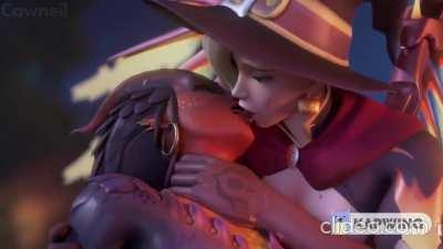 Witch Mercy and Dragon Symmetra making out (Cawneil, audio from me)