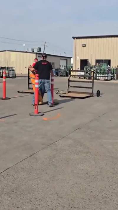 Gas tank rolling obstacle course