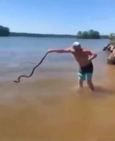 Lemme just toss this snake out of here...