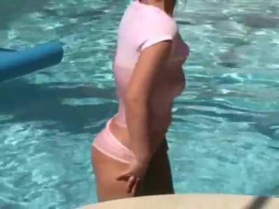 Christina Model - Pink wet shirt 
