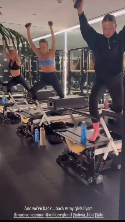 Working out with Olivia Holt and Kelli Berglund 11/19/2025