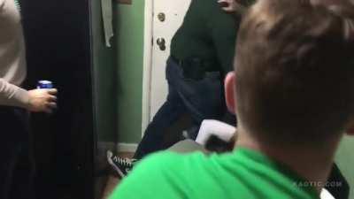 Drunk women get physical. Referee keeps things civilized.