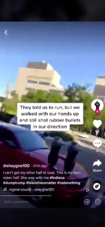 Fort Wayne, IN. People forced out of buildings and shot at despite walking away with hands up.