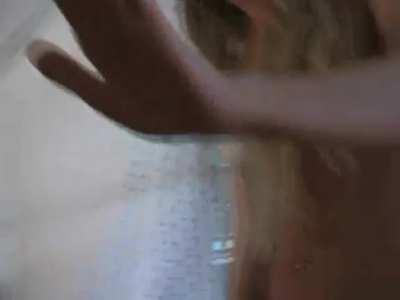 Cute blonde gets belly beaten by brunette heel.