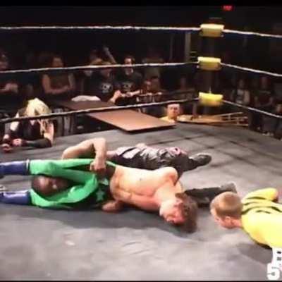 Wrestler gets knocked Tf out