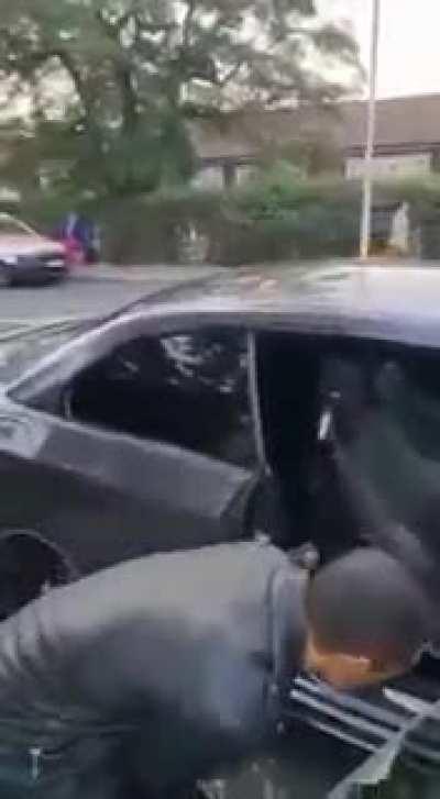 Who knows what this guy took, but lucky Ray Winstone was around to stop him driving.