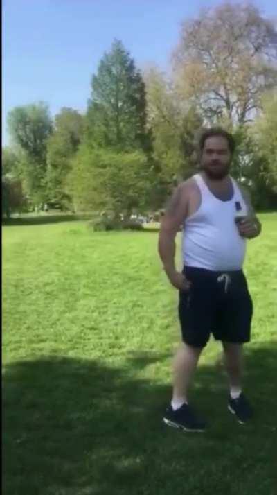 Guy pushes woman into pond, destroying her expensive camera