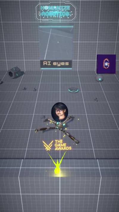 Simulation of Hideo Kojima’s robotic AI trying to reach the Game Award
