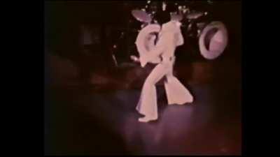 Elvis getting his groove on while performing 'If you talk in your sleep', Las Vegas, 1974