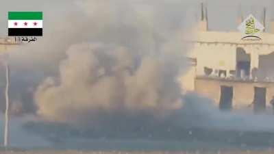 FSA BGM-71 TOW team hits an SAA IRAM and its crew moving outside of Aleppo - 2015