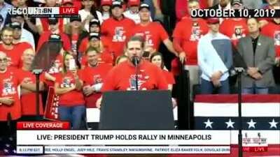 Bob Kroll speaks at a Trump rally about the problems with police oversight.