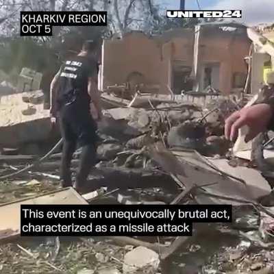 The consequences of the shelling of a store and cafe in the village of Hroza, which resulted in the deaths of over 50 people