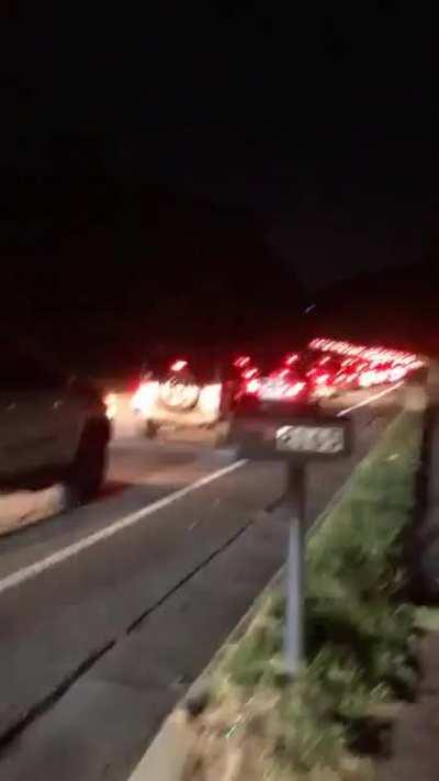 The line of cars for the Gwinnett County fair last night at 9:15pm.