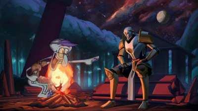 Me and my friend did a Wallpaper Engine wallpaper of Squidward laughing at Gabriel