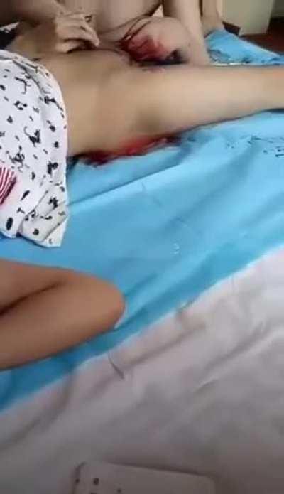 Crazy woman bloodily cuts her boyfriends testicles